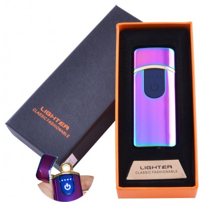 USB зажигалка в подарочной упаковке Lighter (Спираль накаливания) №HL-42 Хамелеон
