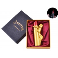 Зажигалка в подарочной коробке Девушка на Помаде (Турбо пламя) №XT-62 Gold