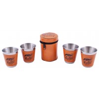 Рюмки в кожаном чехле За богатый улов (4 шт) PM-21-1