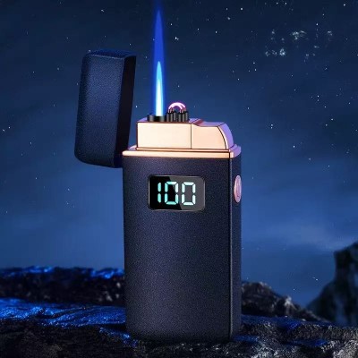 Зажигалка с двойной системой розжига (⚡электродуга и струйное голубое пламя 