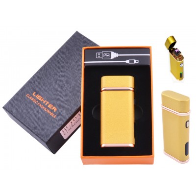 Электроимпульсная зажигалка в подарочной коробке Lighter №HL-104 Gold