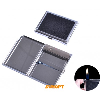 Портсигар на 10 сигарет с зажигалкой DINGHAO (Обычное пламя) №3101-2 Портсигар на 10 сигарет с зажигалкой DINGHAO (Обычное пламя) №3101-2