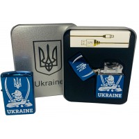 Дуговая электроимпульсная USB зажигалка ⚡️ Украина (металлическая коробка) HL-449-Blue