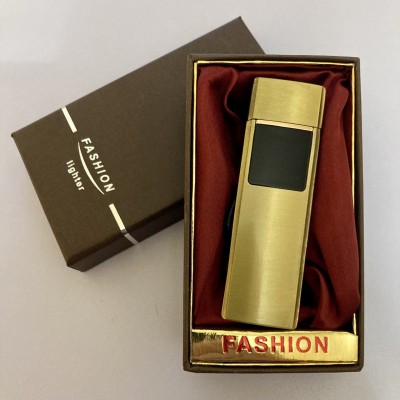 USB ⚡️ Зажигалка FASHION в подарочной упаковке (Спираль накаливания) USB-98 Gold