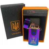 Электрическая и газовая зажигалка Доброго вечора Ми з України (с USB-зарядкой⚡️) HL-436 Colorful-ice