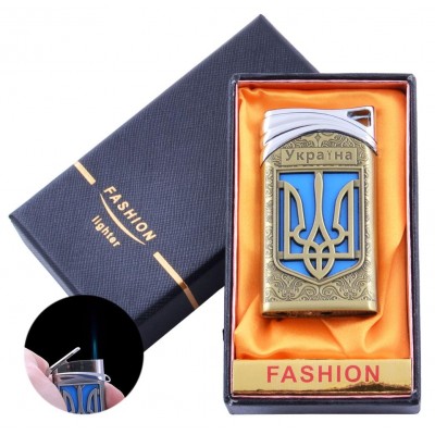 Зажигалка в подарочной коробке Украина (Острое пламя) UA-20 Gold
