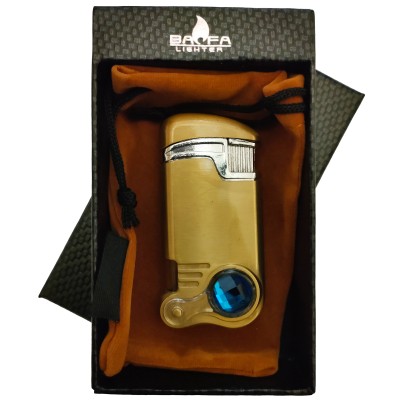 Газовая турбо-зажигалка BAOFA с синим камнем D758 Газовая турбо-зажигалка BAOFA с синим камнем D758