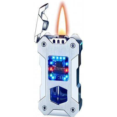 Бензиновая зажигалка с гравитационным механизмом Gravity Flame HL-607 Silver