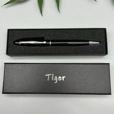 Подарочная ручка Tiger в футляре (черно-серебристая) BP-262
