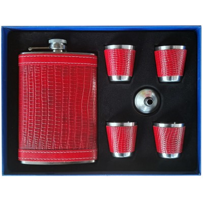 Подарочный набор фляга 9 унций + 4 рюмки по 30 мл + воронка TZ-51-5 Подарочный набор фляга 9 унций + 4 рюмки по 30 мл + воронка TZ-51-5