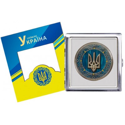 Портсигар на 20 сигарет металлический Герб Украины YH-15