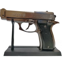 Металлическая зажигалка-пистолет M84FS на подставке D648