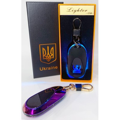 Электрическая зажигалка - брелок Украина (с USB-зарядкой и подсветкой⚡️) HL-473 Colorful