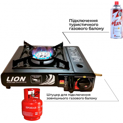 Портативная газовая плита под баллон с пьезоподжигом ⚠️ Уцененный товар: Повреждён кейс ⚠️ LION 66-3 Портативная газовая плита под баллон с пьезоподжигом ⚠️ Уцененный товар: Повреждён кейс ⚠️ LION 66-3