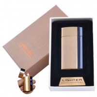 USB зажигалка в подарочной упаковке Lighter (Спираль накаливания) XT-4981 Gold