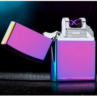 Дуговая электроимпульсная USB зажигалка ⚡️Герб Украины (металлическая коробка) HL-444 BLACK