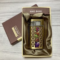 Зажигалка подарочная HAO BANG LIGHTER (Турбо пламя 