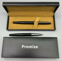 Подарочная ручка Promise в футляре (черная с золотистым клипом) RP-3183