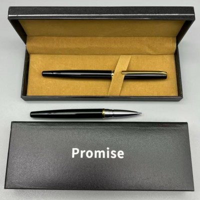 Подарочная ручка Promise в футляре (черная с золотистым клипом) RP-3183