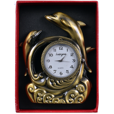 Зажигалка подарочная с часами Дельфины №4373