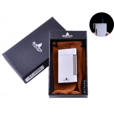 Зажигалка в подарочной коробке BAOFA (Острое пламя) №4292 Silver