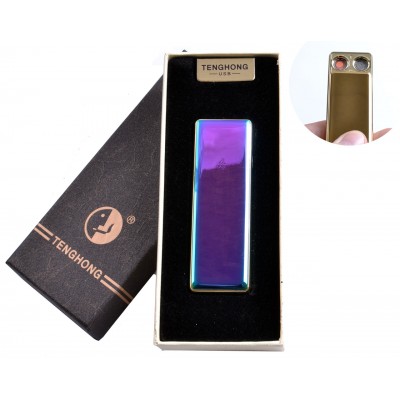 USB зажигалка в подарочной упаковке (Две спирали накаливания) №4863 Хамелеон