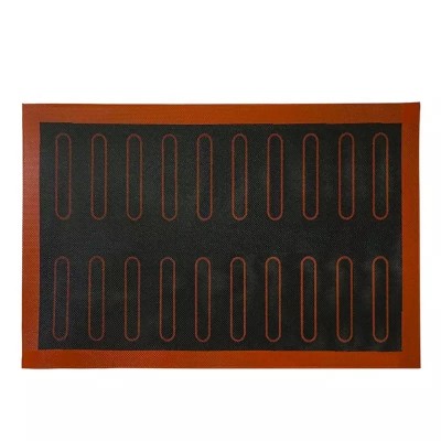 Черный перфорированный силиконовый коврик для выпечки эклеров 40*60 см