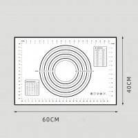 Коврик силиконовый Белый коврик для раскатки и выпечки 50*40 см с разметкой