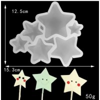 Форма силиконовая для леденцов Звезды из 6 шт