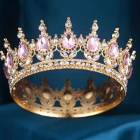 Декор для торта Корона D12 с розовыми камнями