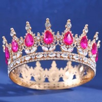 Декор для торта Корона D12 с красными камнями