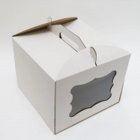 Коробка для торта 250*250*200 мм с окошком ажур