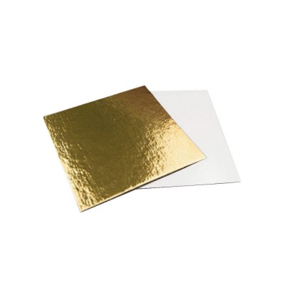 Ламинированная подложка для торта 300х300 мм золото/серебро Ламинированная подложка для торта 300х300 мм золото/серебро