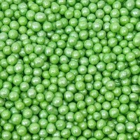 Посипка рисові кульки глазуровані салатові перпамутрові D=5 мм 50g