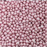 Посипка рисові кульки глазуровані рожеві перпамутрові D=7 мм 50 г