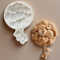Молд мишка с воздушными шарами 10,2×7,3×1 см для торта, мастики, шоколада