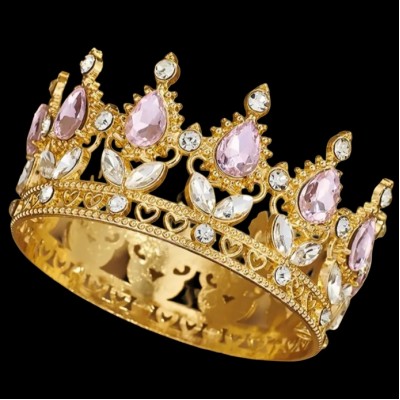 Декор для торта Корона D8 см с розовыми камнями