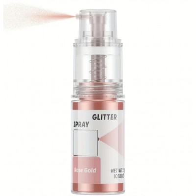 Пищевый блеск глиттер с распылителем Роуз Голден 5 гр кандурин