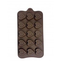 Форма силиконовая для льда и конфет Сердце косое из 15 шт