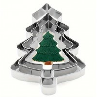 Вырубка для печенья и пряников Елка из 3-х шт. набор