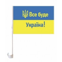 Флаг на боковое стекло авто 30 х 45см Желто-синий Unison (781018)