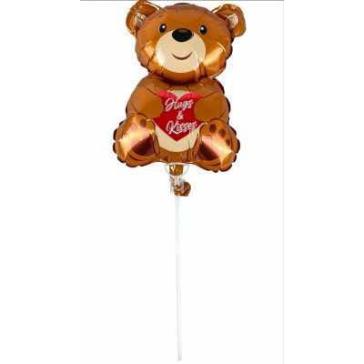 Шарик надувной фольгированный mini Myler, Медведь коричневый + палка пластиковая 30см (BP10842/MN028) Шарик надувной фольгированный mini Myler, Медведь коричневый + палка пластиковая 30см (BP10842/MN028)