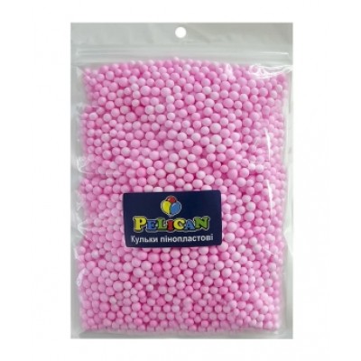 Пенопластовые шарики диаметр 4-6мм розовые Baby pink, 250мл Розовый Pelican (886116)