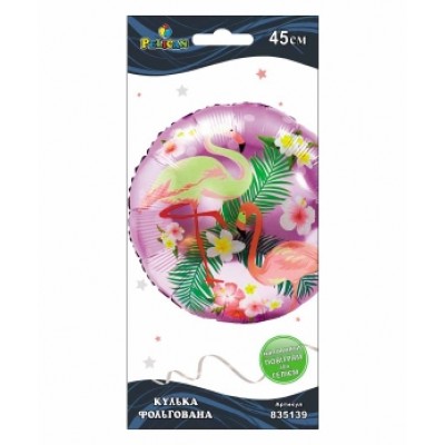 Шарик фольгированный Pelican, Фламинго в тропиках, 45см Разноцветный Pelican (835139)