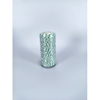 Бечевка декоративная 2мм х 100м 80г бело-зеленая Зеленый Unison (D02901 -green white)