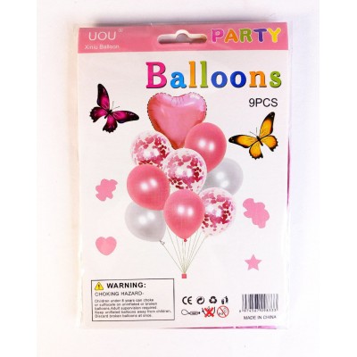 Набор из 9 шариков , СЕРДЕЧКО РОЗОВОЕ ЗОЛОТО Розовый Unison (836834-1 pink gold)