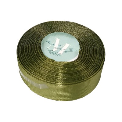 Репсовая лента 2,5см* 23 м болотного цвета (D00225-А3-247)