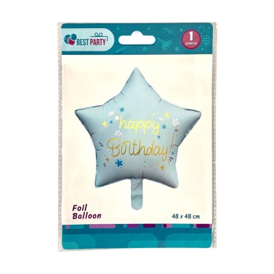Шарик надувной фольгированный 48 х 48см Happy Birthday Звезда голубая (BP10861(DBCM-0211)) Шарик надувной фольгированный 48 х 48см Happy Birthday Звезда голубая (BP10861(DBCM-0211))