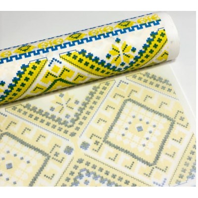 Бумага упаковочная крафт-двосторонний 0,7 х 7м Желто-синий Unison (Пт 603.1)