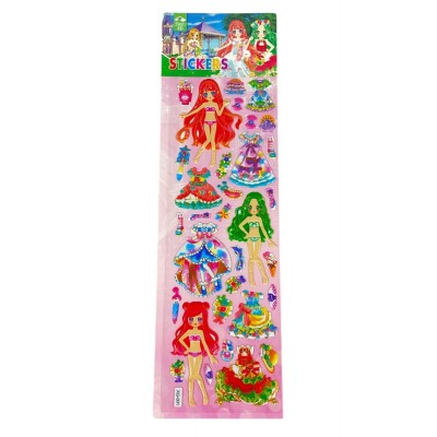 Наклейка рельефная, выпуклая с фольгой 10,5 х 35см Одень куклу (XQ-001) Наклейка рельефная, выпуклая с фольгой 10,5 х 35см Одень куклу (XQ-001)
